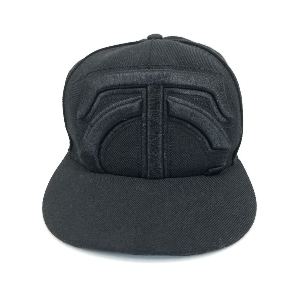 Minnesota Twins Hat Cap New Era 59Fifty Fitted 7 3/8 Blackout Black TC‎ Logo